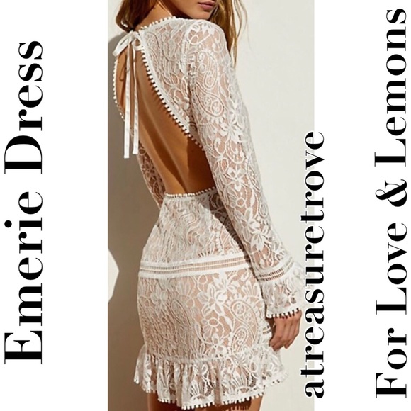 For Love & Lemons x Free People Emerie XS S M L Pink Allover Lace Cutout Mini - Picture 10 of 11